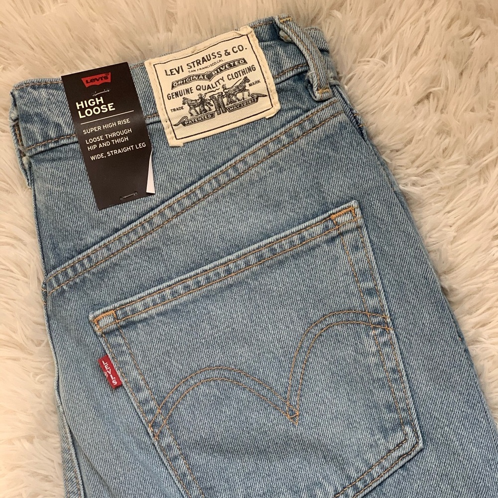 Levi’s WellThread High Loose Women’s Jeans, color “Restored” lighter blue wash